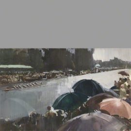 Henley on Thames boat race a water colour by Claude Buckle category