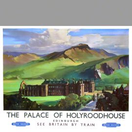 The Palace of Holyroodhouse, the official residence in Scotland of Her Majesty The Queen. From an oil painting by Claude Buckle.