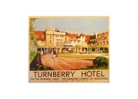 Turnberry Hotel on the Ayrshire coast a railway poster by Claude Buckle