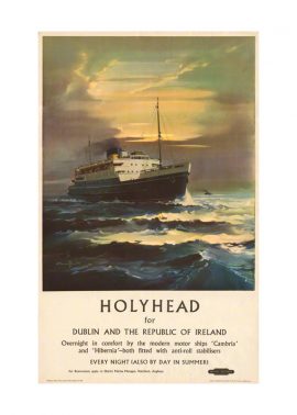 Print M.V. Cambria, BR Holyhead - Dun Laoghaire by Claude Buckle