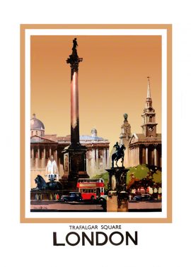 Trafalgar Square Railway Poster print 50 by 70 cms